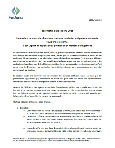 Baromètre de locations 2025