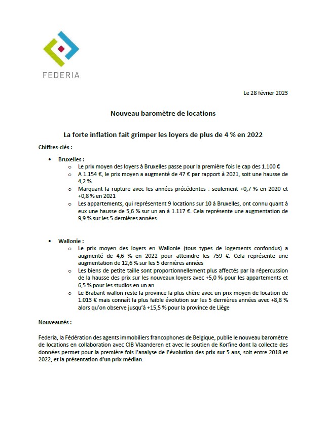 Baromètre des locations 2022