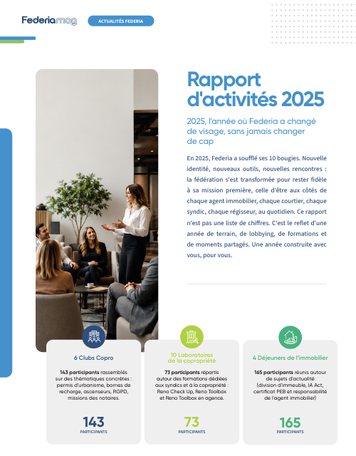 Rapport d'activités Federia - Année 2025