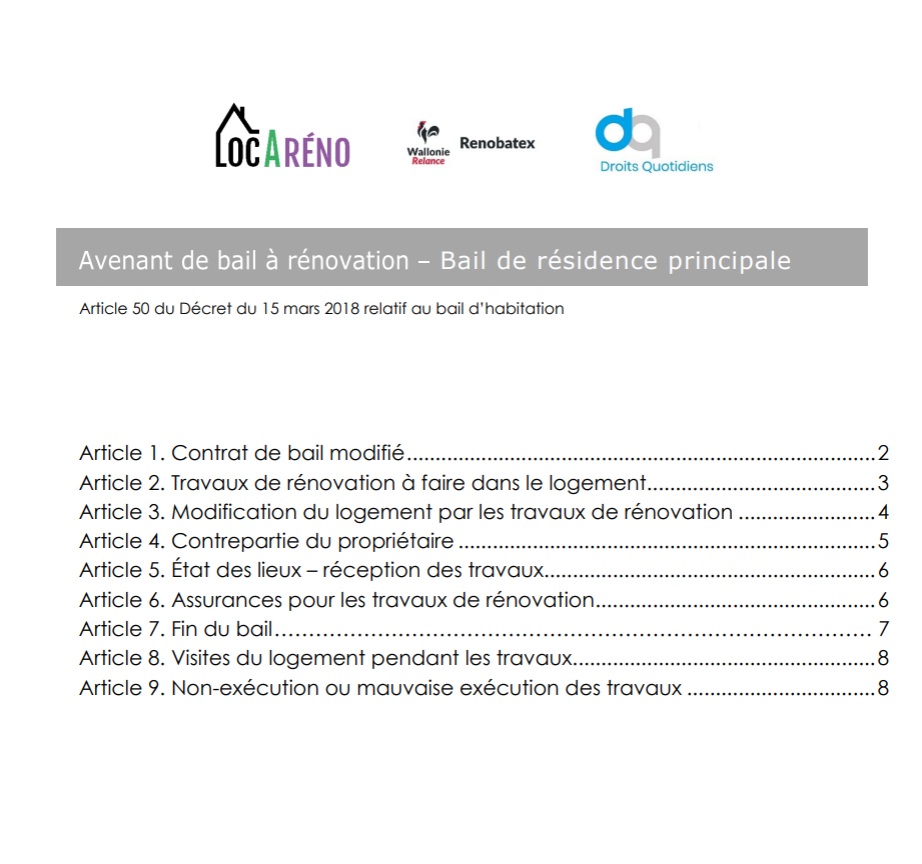 Bail à la Rénovation pilote en Wallonie - LocaRéno