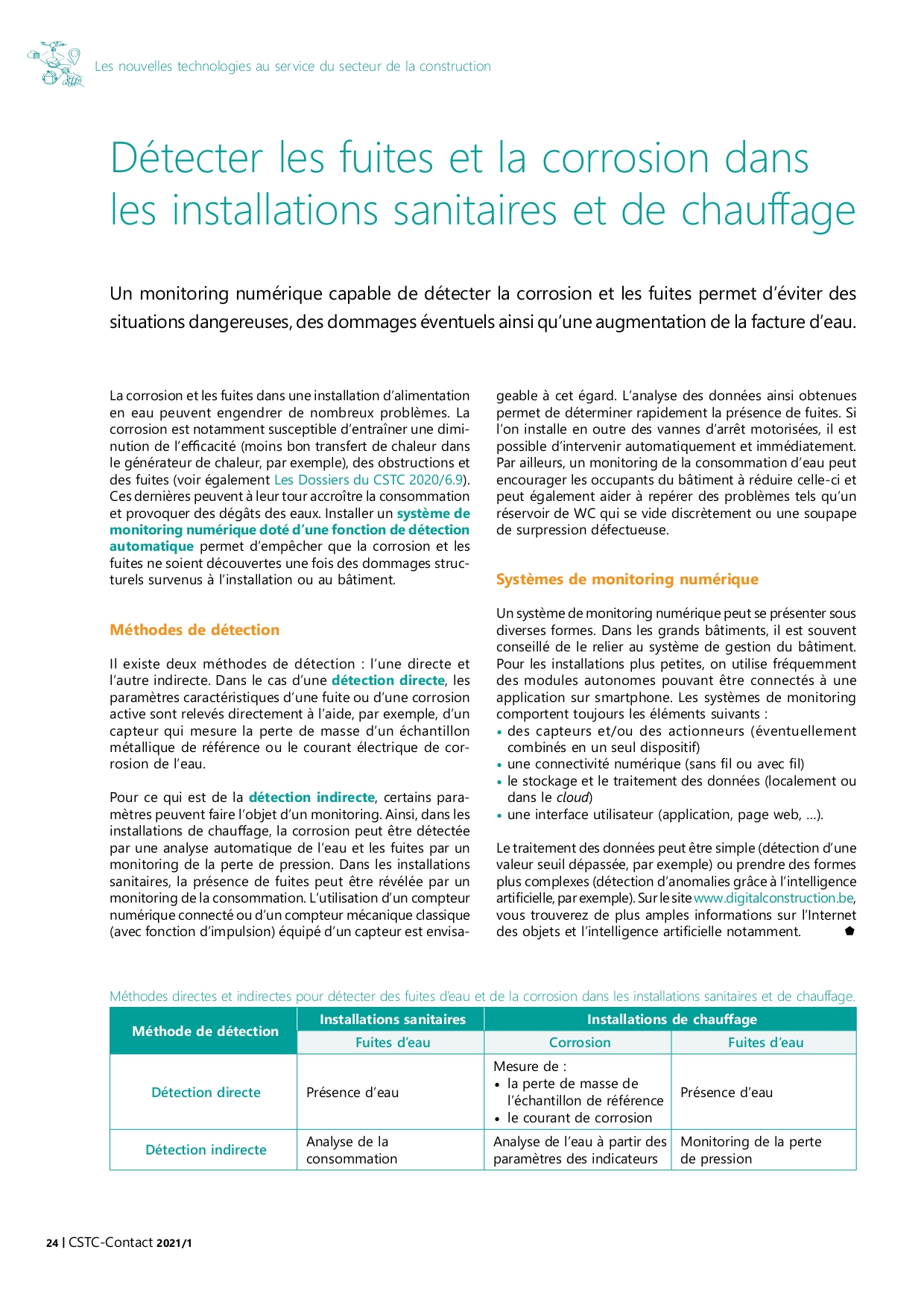Détecter les fuites et la corrosion dans les installations sanitaires et de chauffage