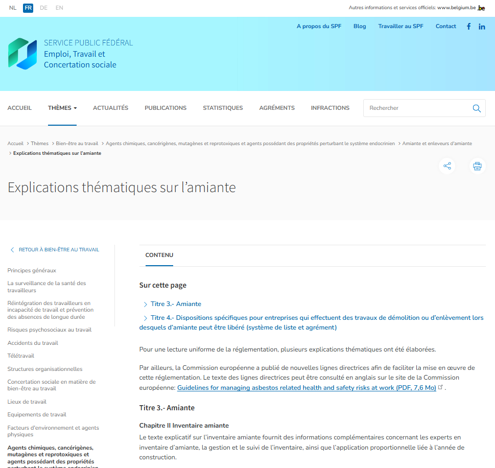 Amiante, inventaire et interdictions