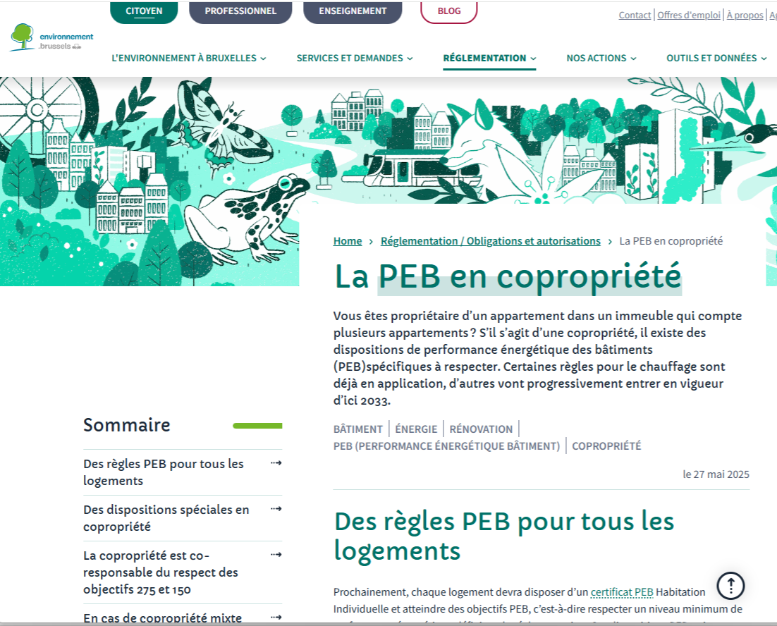 Le PEB en copropriété à Bruxelles
