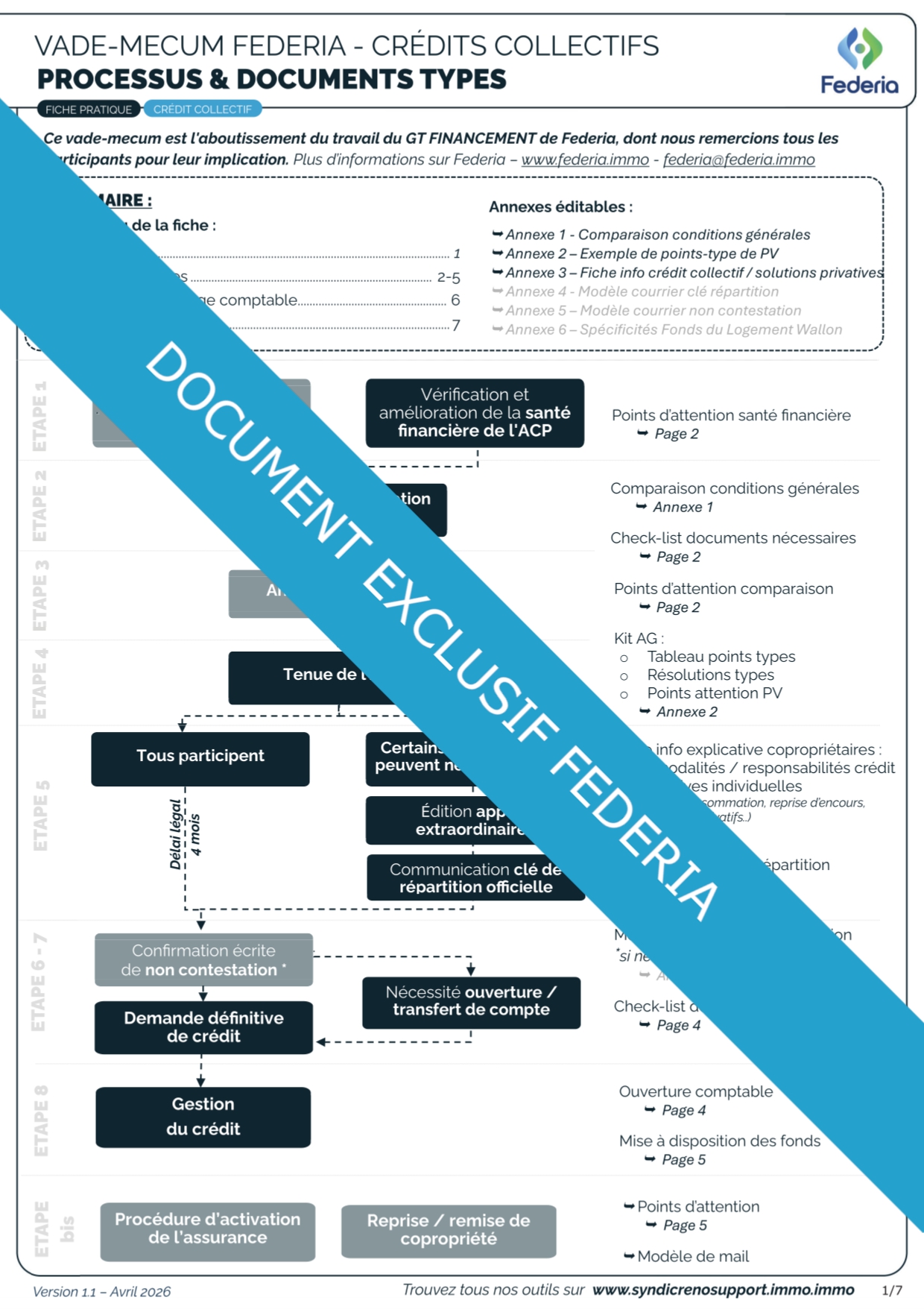 Vade-mecum Federia - Crédits collectifs en copropriété