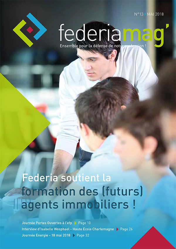 N°13 - mai 2018 : Federia soutient la formation des (futurs) agents immobiliers !